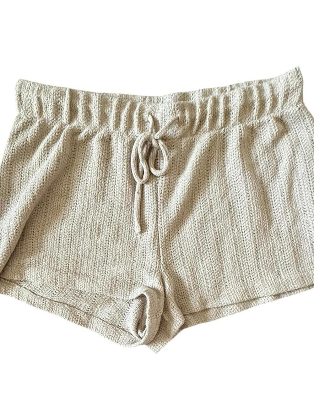 H&M Beige High Waist Knit Shorts